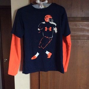 COPY - Boys under armour florescent football shirt